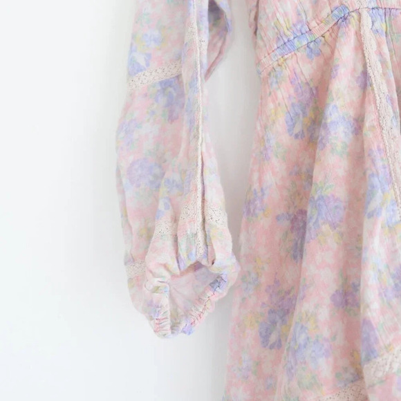 LoveShackFancy Noelle Dress Pink Garden Pink Floral  Mini Dress S - Picture 6 of 16